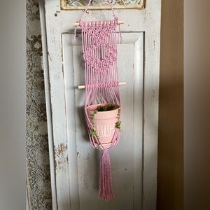 Pink plant hanger